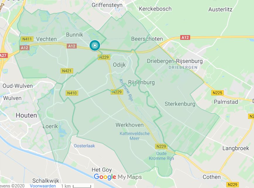 Postcodekaartje Bunnik Deelnemende postcodegebieden